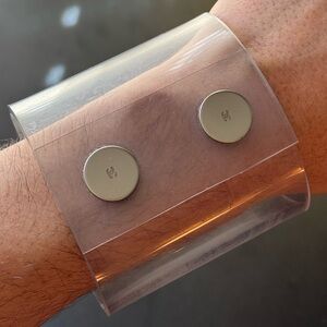 SOLD**** Chanel Spring/Summer 2000 Clear Vinyl Snap Logo Bracelet